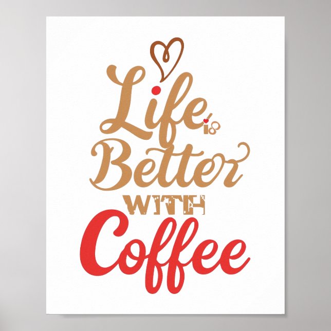 Póster Eslogan Humorístico de Cafeína Matutina (Frente)