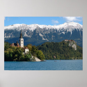 Póster Eslovenia, Bled, Lago de Bled, Isla de Bled, Bled 