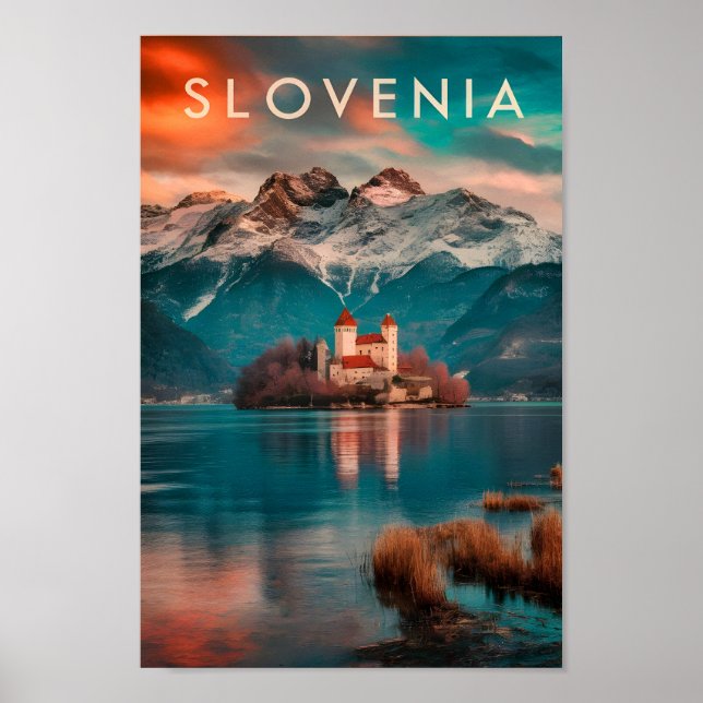 Póster Eslovenia Famoso lugar de viaje (Frente)