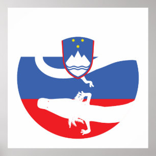 Póster Eslovenia Olm Bandera Nacional Eslovena De Animale