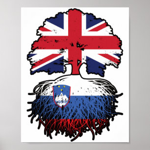 Póster Eslovenia Reino Unido Esloveno Reino Unido