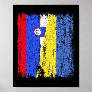 Póster Eslovenia Ucrania Media Bandera Esloveno Herencia