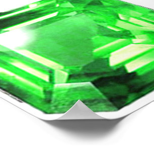 Póster Esmeralda, verde brillante