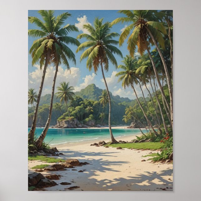 Póster Esnórquel aislado y lugar de buceo (Frente)