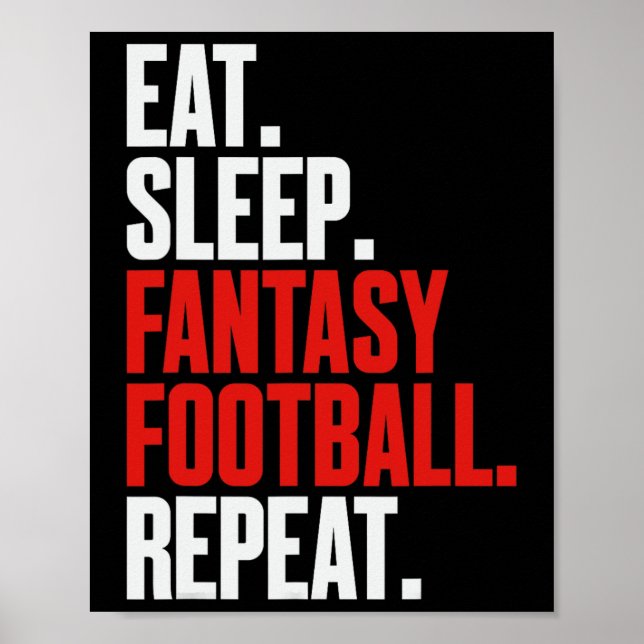 Póster Eso dice comer Sleep Fantasy Fantasy Repetir' (Frente)