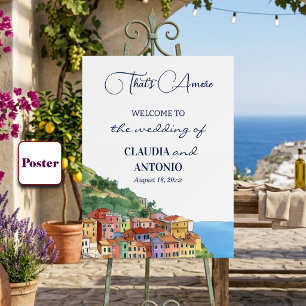 Póster Eso es Amore Bienvenida de Boda en la Riviera Ital