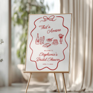 Póster Eso es Amore Marco de Dibujo Rojo Bienvenida