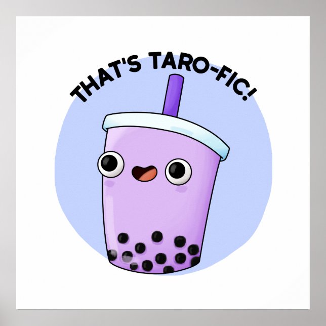 Póster Eso es divertido de Boba Tea Pun. (Frente)
