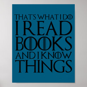 Póster Eso es lo que hago leo libros sé cosas Diseño