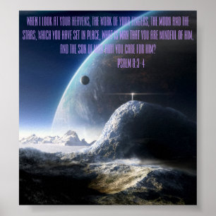 Póster Espacio abstracto 24" x 24" Poster con salmos 8:3-