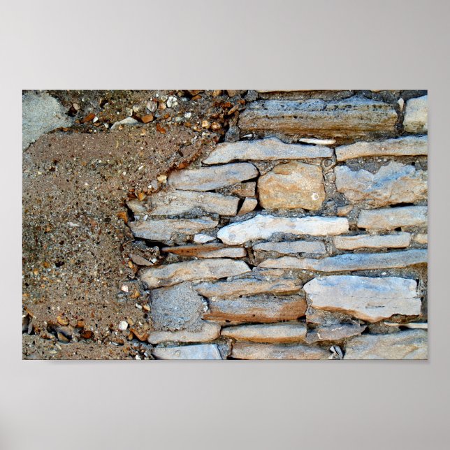 Póster Espacio de copia de pared de piedra listo para imp (Frente)