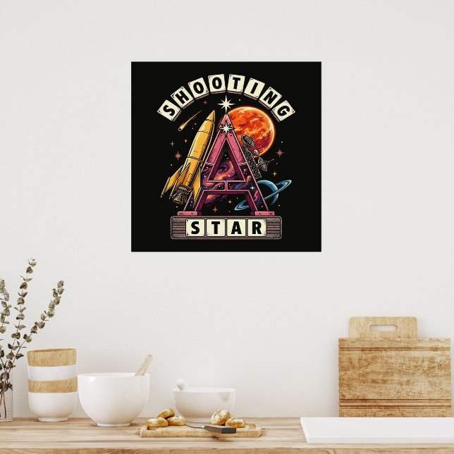 Póster Espacio de estrella fugaz (Cocina)