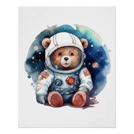 Póster espacio de oso