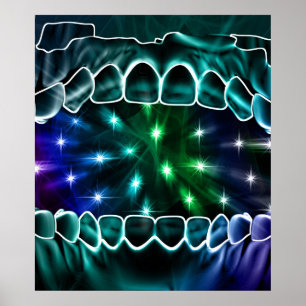 Póster Espacio Del Poster Ortodontista De Boca Abierta
