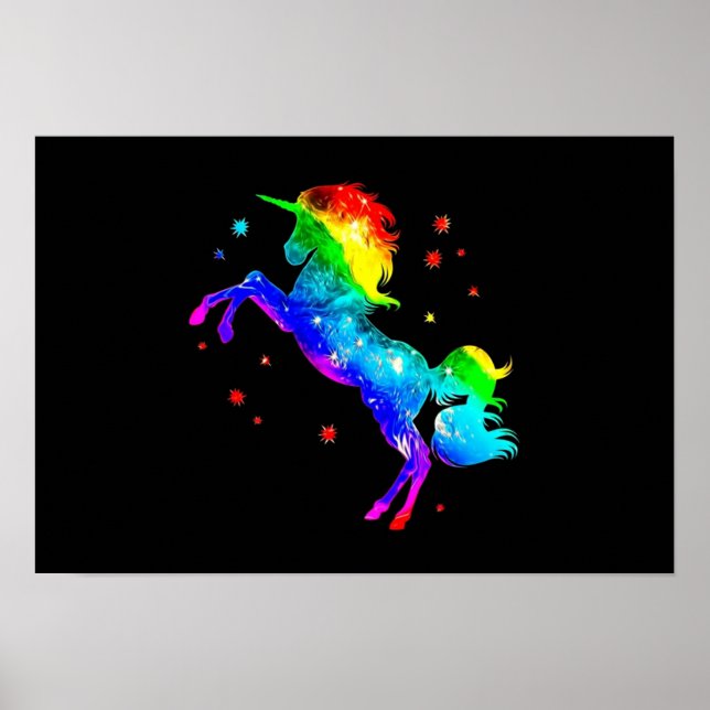 Póster Espacio estilo galaxia con estrellas de Unicornio  (Frente)