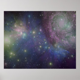 Póster Espacio, estrellas, galaxias y nebulosas