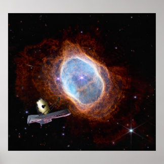 Póster Espacio nebuloso del anillo meridional Telescopio