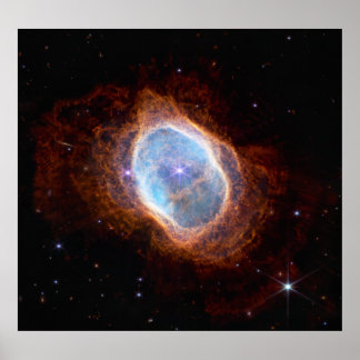 Póster Espacio nebuloso del anillo meridional Telescopio
