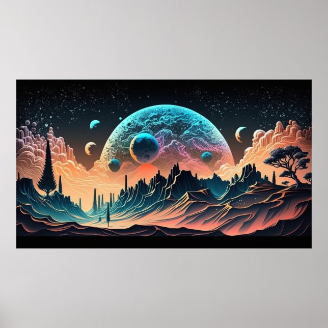 Póster Espacio psicodélico (Frente)