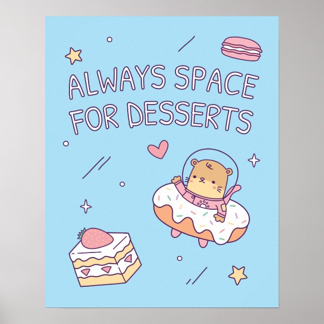 Póster Espacio siempre para postres humorísticos (Frente)