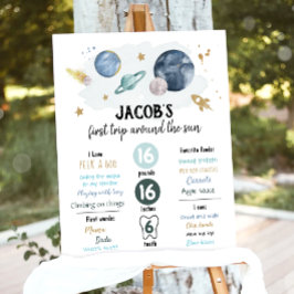 Póster Espacio Ultraterrestre Primer Día de Nacimiento Ró