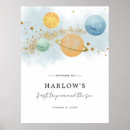 Póster Espacio Ultraterrestre Primer viaje alrededor del