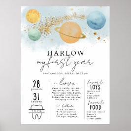 Póster Espacio Ultraterrestre Primer viaje alrededor del