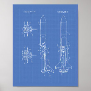 Póster Espacio Vehículo 1975 Patent Art Blueprint