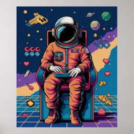 Póster Espacio y píxeles por siempre