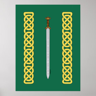 Póster Espada celta y arrojo antiguos