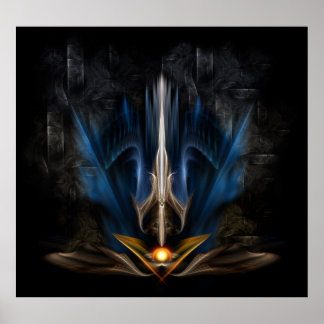 Póster Espada de luz Fractal Art Wall Poster