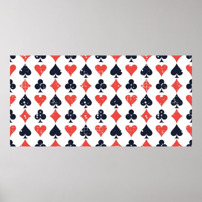 Póster Espada, diamante, corazón, patrón de club (Frente)