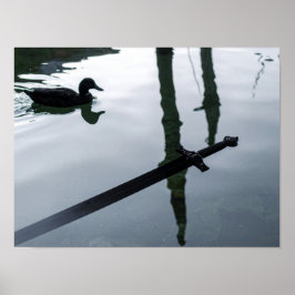 Póster Espada en el agua con pato