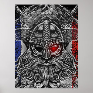 Póster Espadas de Odin ravens Bandera de Viking Mythology