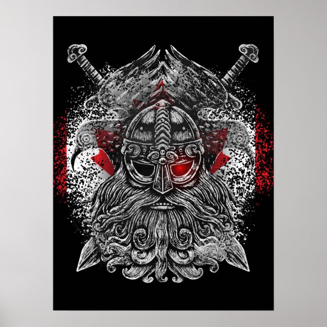 Póster Espadas de Odin ravens Viking Mythology Canada ban (Frente)