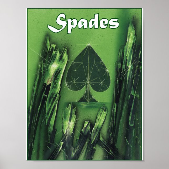 Póster Espadas en negro a verde (Frente)