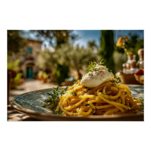 Póster Espagueti con queso birmano en el sur de Italia