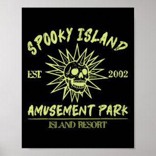 Póster Espalda de cráneo del parque de atracciones Spooky