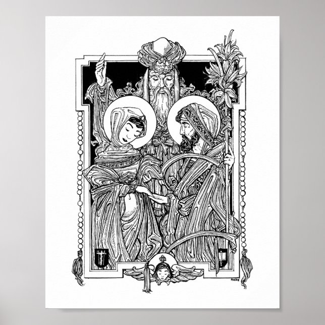 Póster Espalda de la Santísima Virgen 8" x 10" Imprimir (Frente)