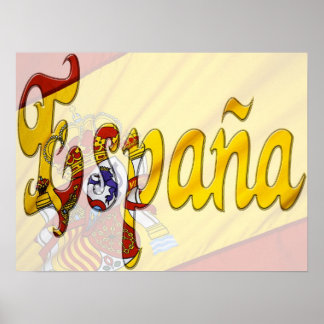 Póster España Banderas ~ Spanish Flag