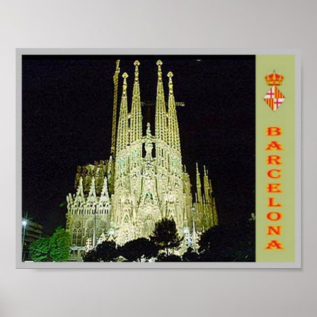 Póster España - Barcelona - Basílica Sagrada Familia - (Frente)