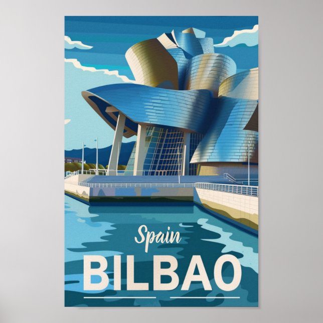 Póster España Bilbao Vintage Famoso Travel Place (Frente)