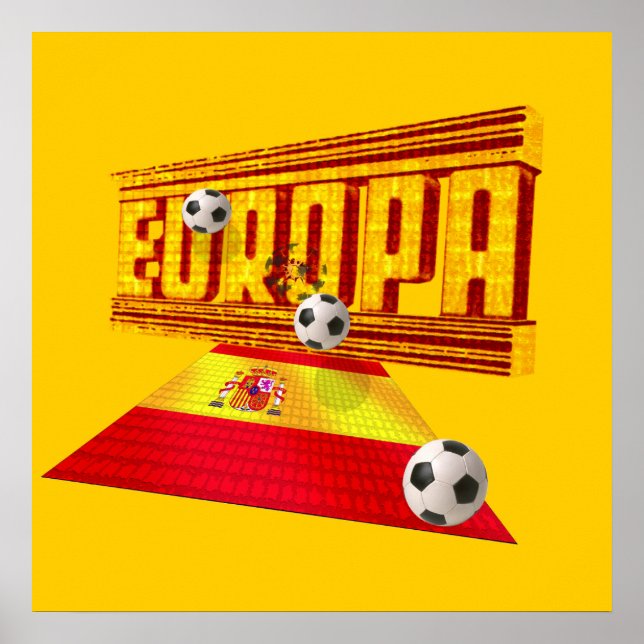 Póster España Camino a Europa fútbol futbol ideas de rega (Frente)