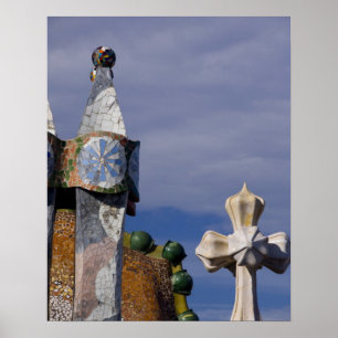 Póster España, Cataluña, Barcelona. Casa Batllo (1906).3