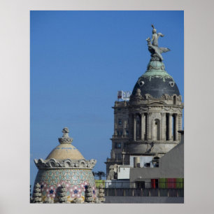 Póster España, Cataluña, Barcelona. Tejado de Barcelona 2