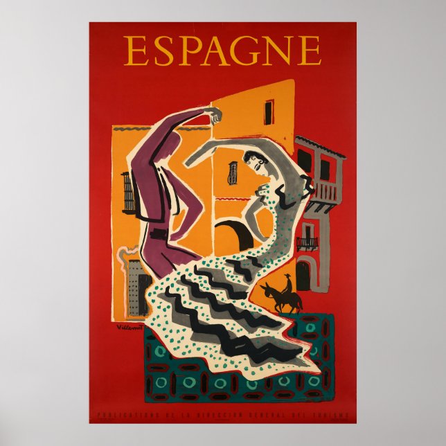 Póster España, España, cartel de viaje (Frente)
