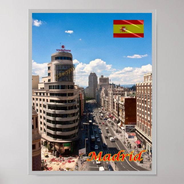 Póster España - Madrid - Centro de Avenu - (Frente)