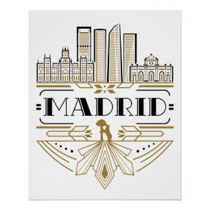 Póster España Madrid España Art Deco Souvenir Esthetic