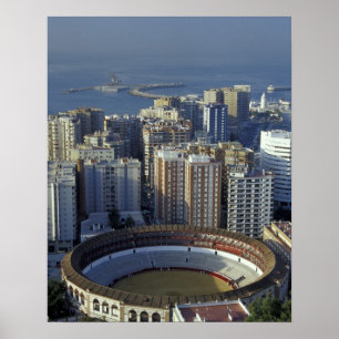 Póster España, Málaga, Andalucía Vista de Plaza de Toros