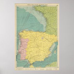 Póster España, Portugal, Francia occidental